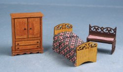 Bedroom Set - 1:48 Scale
