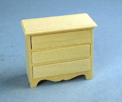 Unfinished 3 Drawer Chest - 1/2" Scale